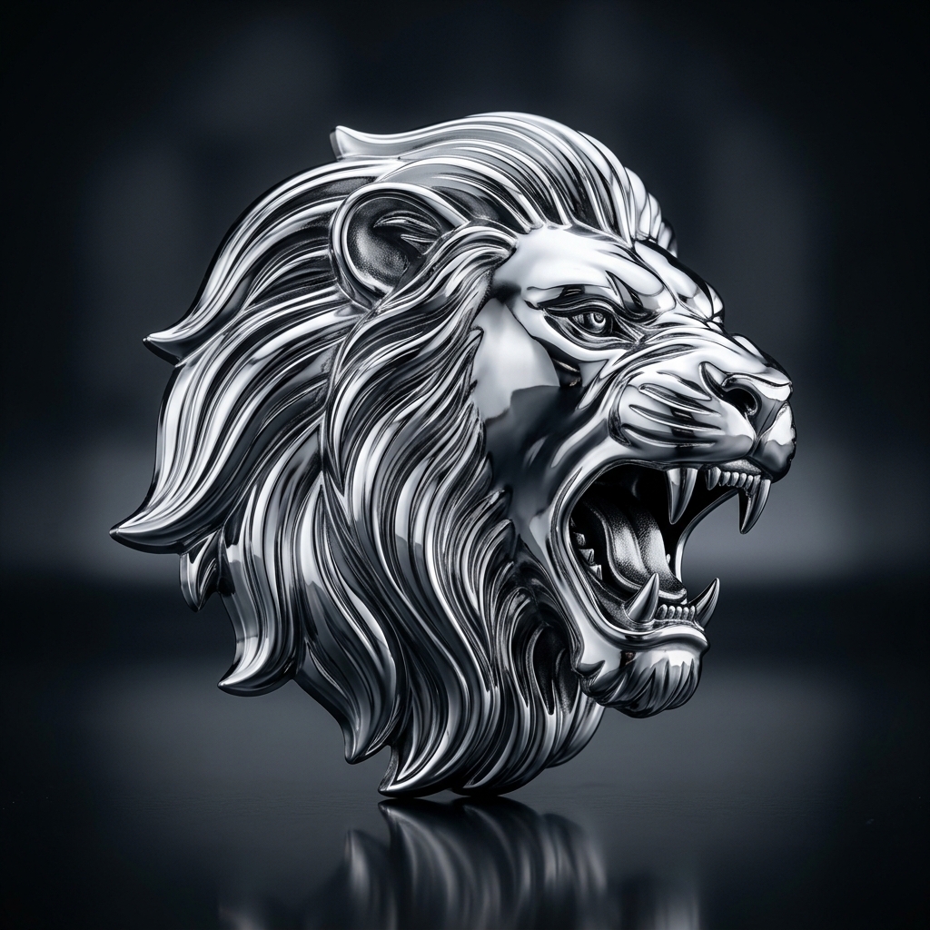 Lions 3D Chrome Auto Emblem