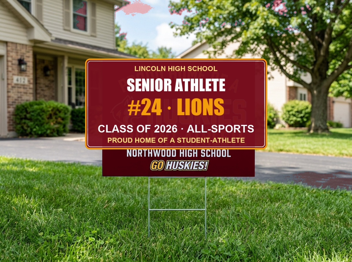 Custom Senior Student-Athlete Metal Yard Sign