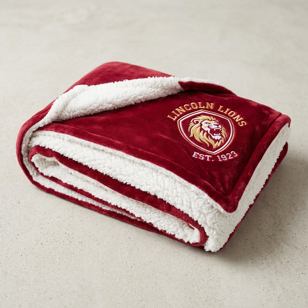 Ultra-Plush Lincoln Lions Sherpa Blanket