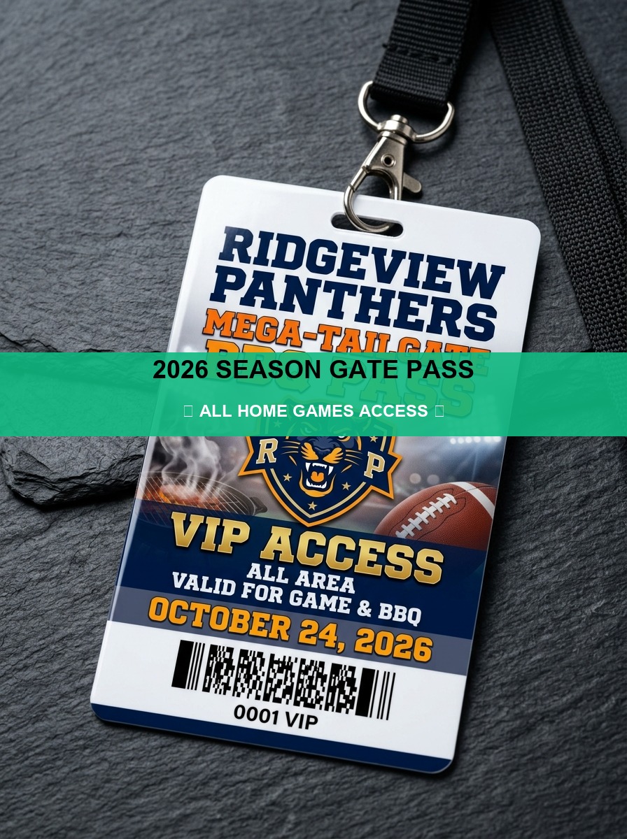 2026 Varsity Football Season Gate Pass
